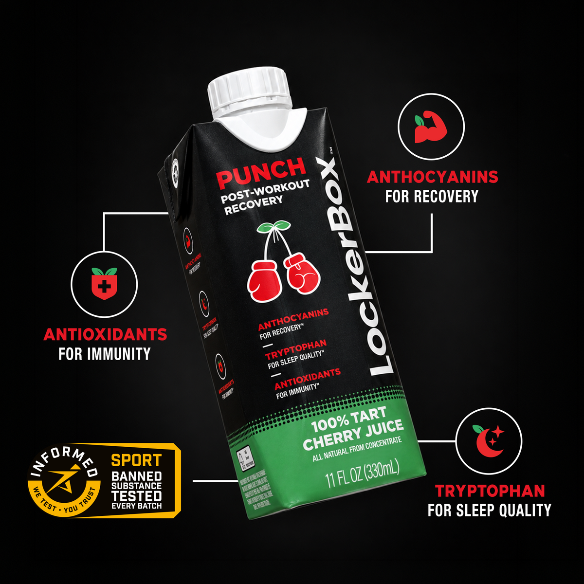 PUNCH 100% Tart Cherry Juice (11.1 fl oz / 330 mL)